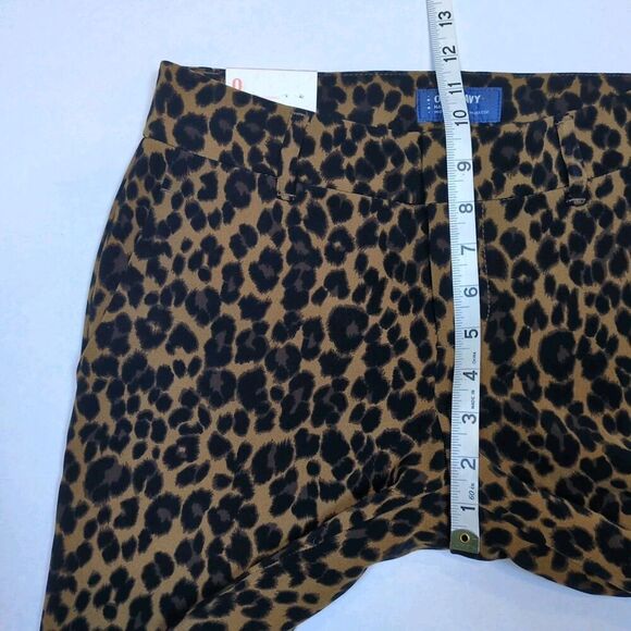 Old Navy Harper Mid Rise Pants Womens Sz 0 Leopard Cheetah Brown Black 28x25 NWT - Picture 10 of 13